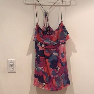 Yumi Kim ruffle floral silk camisole tank top